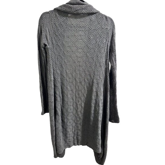 🍒 2/$20 Gaiam Gray Open Front Cardigan Sweater M 50% Bamboo 50% Organic Cotton - Picture 5 of 6
